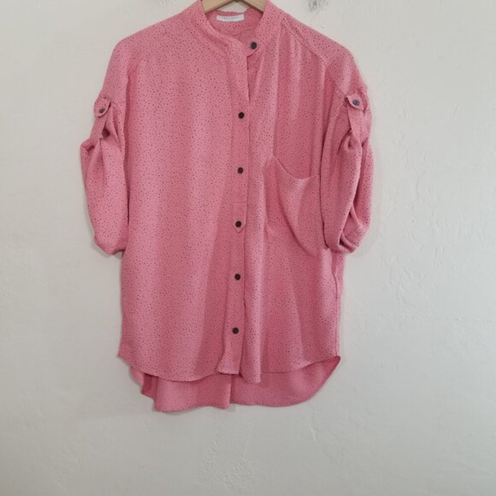 Equipment Femme Button Down Shirt Top Blouse Pink Size L